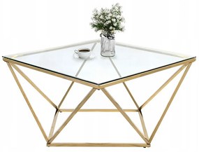 Tutumi Tutumi, sklenený konferenčný stolík Glamour 80x80x45 CS-14G, zlatá, KRZ-06585