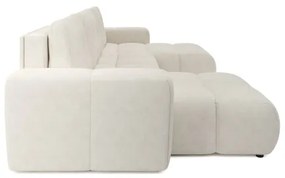 Rozkladacia čalúnená sedacia súprava ALMADA v tvare U s úložným priestorom béžová