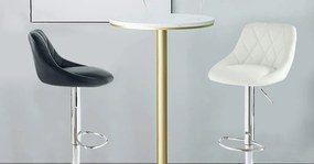 Barové stoličky s operadlom, 2 farby, biele