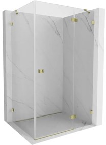 Mexen Lunar, 1-krídlový sprchový kút, pravý, 95 x 90 cm, 8mm číre sklo, zlatý profil, 834-095-090-50-00-P