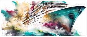 Obraz - Akvarelové more (120x50 cm)