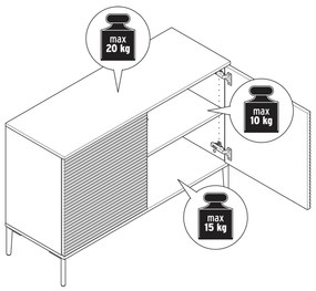 Komoda »REET« v lamelovom vzhľade