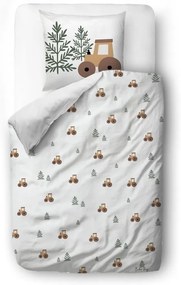 Detské obliečky na jednolôžko z bavlneného saténu 140x200 cm Winter Tractor - Butter Kings