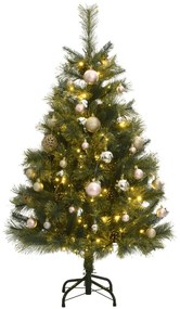 Umelý výklopný vianočný stromček 150 LED a sada gúľ 150 cm 3210192