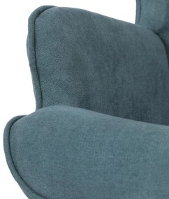 Luxusné hojdacie kreslo v modernom dizajne, poťah zelená látka