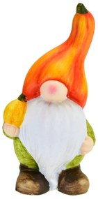 Keramický Škriatok s tekvičkou, 7,5 x 17 x 7,5 cm