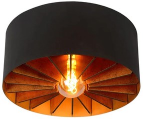 Lucide 77185/40/30 ZIDANE - Prisadené stropné svetlo - priemer 40 cm - 1xE27 - čierne