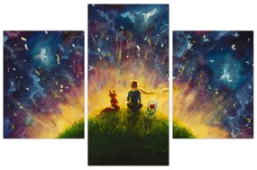 Obraz - Malý princ a líška (90x60 cm)