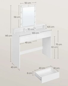 Toaletný stolík s osvetlením RDT164W01