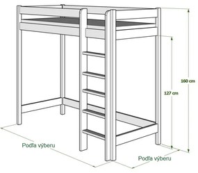 DETSKÁ JEDNOLÔŽKOVÁ POSCHODOVÁ POSTEĽ JANKA RÔZNE FARBY / ROZMERY
