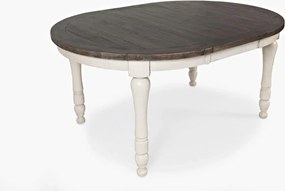 Jedálenský rozkladací stôl Avola 122/167 cm z masívu hnedý/biely