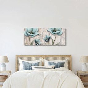 Obraz - Kvety na textúre (120x50 cm)