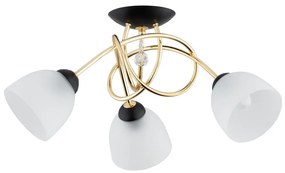 Prisadený luster MODENA 3xE27/60W/230V zlatá/čierna/biela