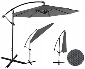 TRENDIE Záhradný slnečník Sunny - tmavo sivý 300cm