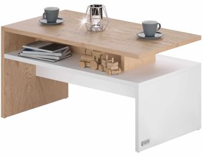 Casaria Konferenčný stolík SACRAMENTO, 95x55x50cm, biela/hnedá