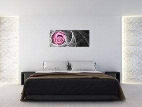 Obraz - Abstraktné ruže, fuchsiová (120x50 cm)