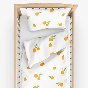 Goldea detské bavlnené obliečky do postieľky - pomaranče 90 x 120 a 40 x 60 cm