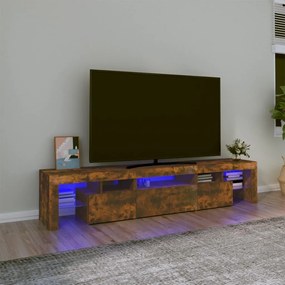 TV skrinka s LED svetlami dymový dub 200x36,5x40 cm 3152815