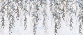 Obraz - Vŕbové vetvičky s motýľmi (120x50 cm)