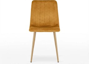 Horčicová zamatová stolička LAVA