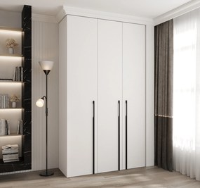 Šatníková skriňa 140 cm Carmela 40-3 (biela + čierna). Akcia -21%. Vlastná spoľahlivá doprava až k Vám domov. 1126605