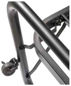 Čierna kovová jednolôžková posteľ skladacia s roštom 90x200 cm Lucy – WOOOD