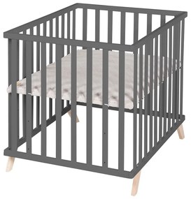 Tmavosivá detská ohrádka z bukového dreva 75x100 cm Lil Planet – Roba