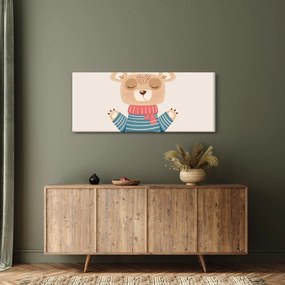 Obraz - Béžový medvedík s korunkou (120x50 cm)