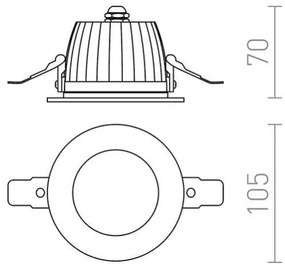RED - Design Rendl-R10565- LED Kúpeľňové podhľadové svietidlo AMIGA 8W/230V IP65