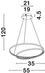 LED luster Grania 55 zlaté