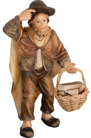 Pastier s drevom v košíku - Ľudový