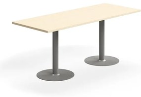 Stôl VERTICUS, 1800x700x720 mm, breza/striebro