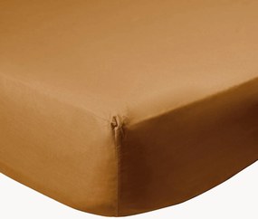 Elastická plachta na kontinentálnu posteľ z bavlneného perkálu Caramel