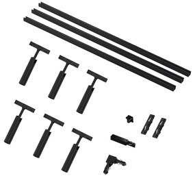 Moderný koľajnicový systém s 6 čiernymi bodovými svetlami 1-fázový - Slimline Uzzy