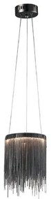 LED Luster na lanku CASCATA BLACK LED/18W/230V