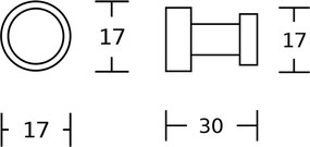 Aqualine Aqualine, SAMBA háčik 30mm, 1 ks, čierna mat, SB222-1