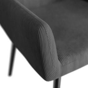 Pohodlné manžetové kreslo z manšestru, sivé