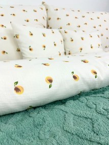 Letné mušelínové obliečky Peach 140x200 – broskyňový motív, 100 % bavlna, jemné, priedušné, hypoalergénne