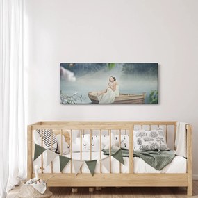 Obraz - Žena na loďke (120x50 cm)