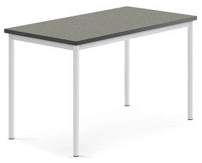 Stôl SONITUS, 1200x700x720 mm, linoleum - tmavošedá, biela