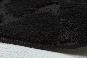 Kúpeľňový koberček SUPREME STONES kamienky, čierny kruh