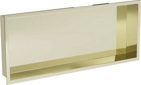 Mexen X-Wall-R, polička na zapustenie na obklad s golierom 75 x 30 cm, zlatá lesklá 1950753010