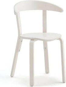 Drevená stolička do jedálne LINUS, V 450 mm, breza, dyha - biela