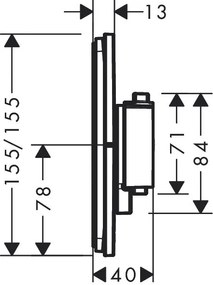 Hansgrohe ShowerSelect Comfort Q, termostat pod omietku, kartáčovaný čierny chróm, HAN-15588340