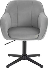 LuxuryForm DESIGN Stolička AVOLA VELUR na čiernom kríži - svetlo šedá