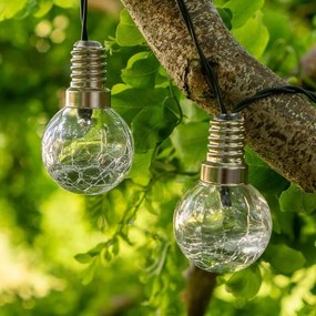 Sada solárnych svetelných reťazí 10 LED, 12 ks