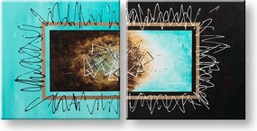 Maľovaný obraz na stenu ABSTRAKT 2 dielny YOBATAB006E2