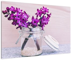 Obraz fialových kvetín (90x60 cm)