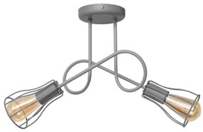 Prisadený luster OXFORD 2xE27/15W/230V šedá