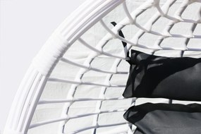 Závesné kreslo 04 biele so sivou poduškou